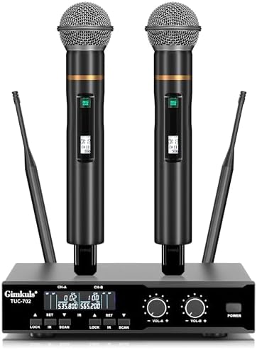 GIMKULS dual-channel wireless microphone system